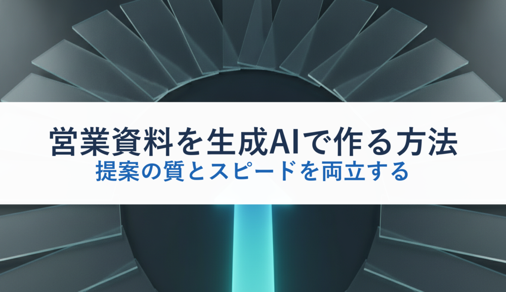 営業資料を生成AIで作る方法｜提案の質とスピードを両立する
