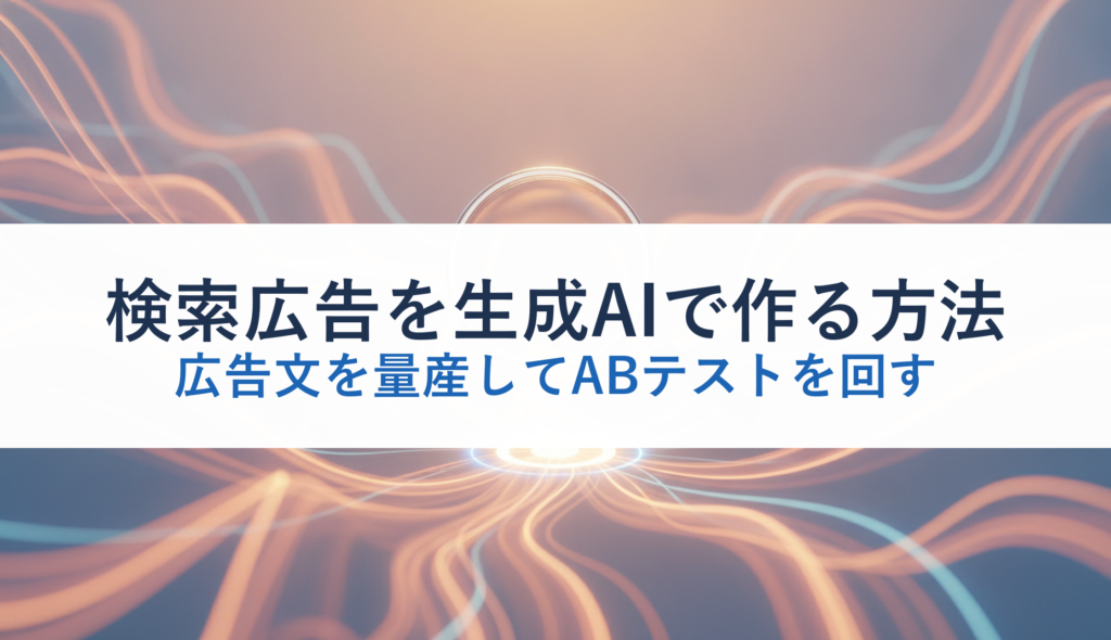 検索広告を生成AIで作る方法｜広告文を量産してABテストを回す