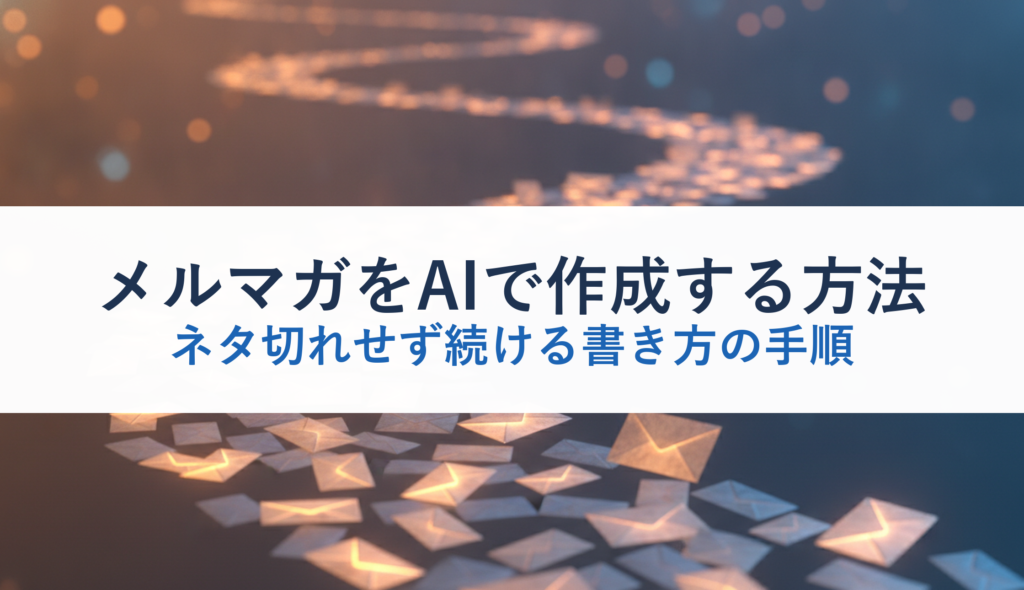 メルマガをAIで作成する方法｜ネタ切れせず続ける書き方の手順