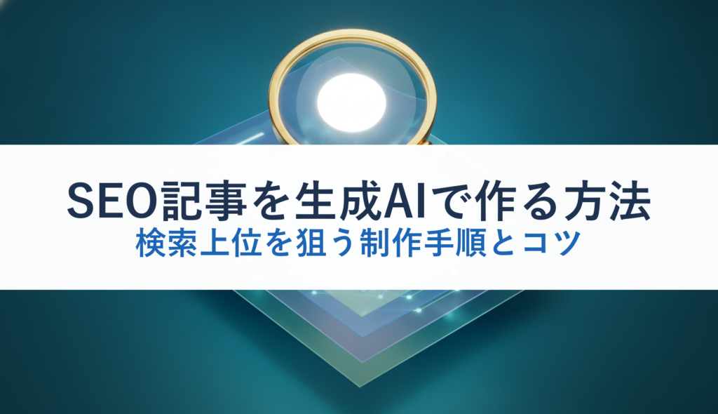 SEO記事を生成AIで作る方法｜検索上位を狙う制作手順とコツ