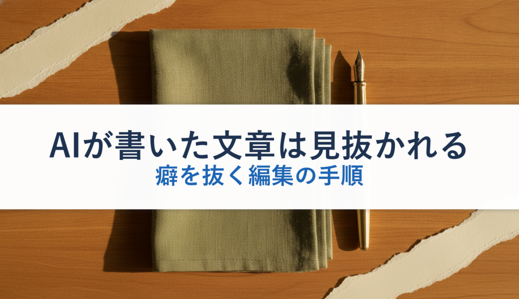 AIが書いた文章は見抜かれる｜癖を抜く編集の手順