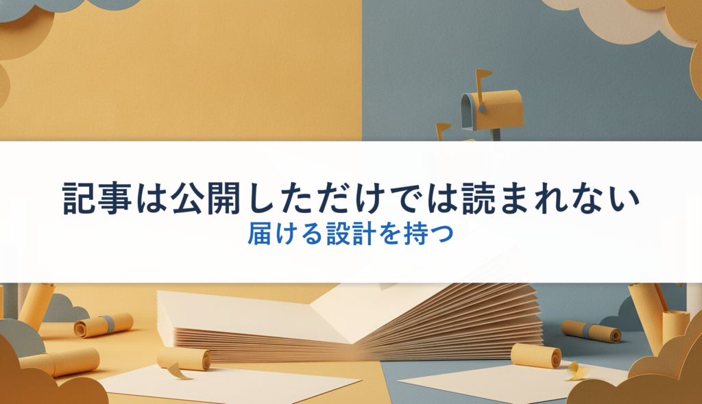 記事は公開しただけでは読まれない｜届ける設計を持つ