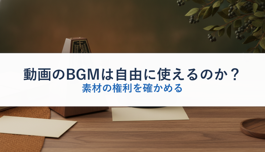 動画のBGMは自由に使えるのか？｜素材の権利を確かめる