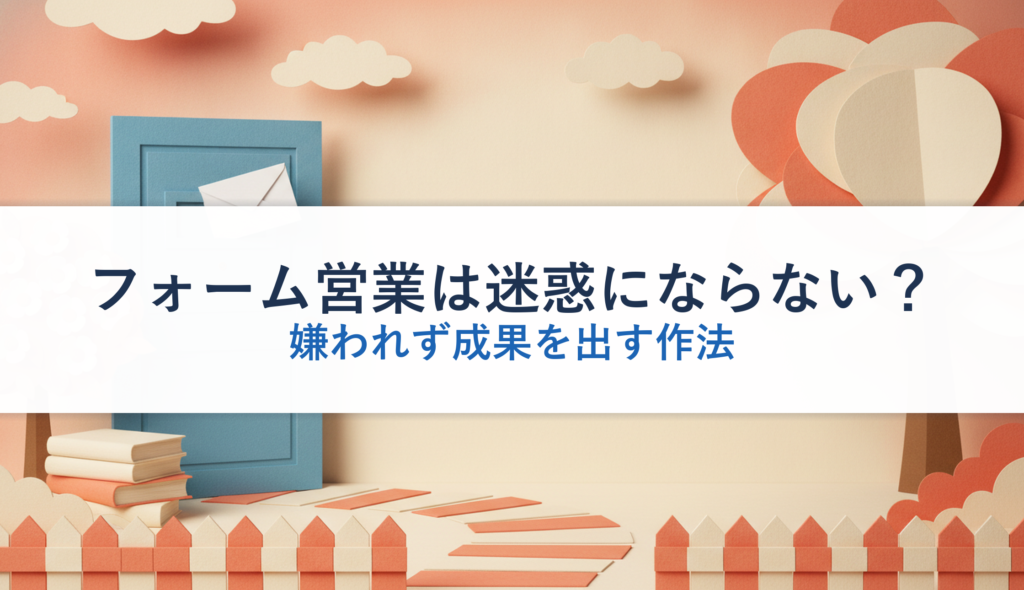 フォーム営業は迷惑にならない？｜嫌われず成果を出す作法
