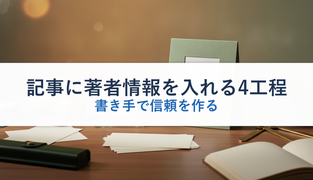 記事に著者情報を入れる4工程｜書き手で信頼を作る