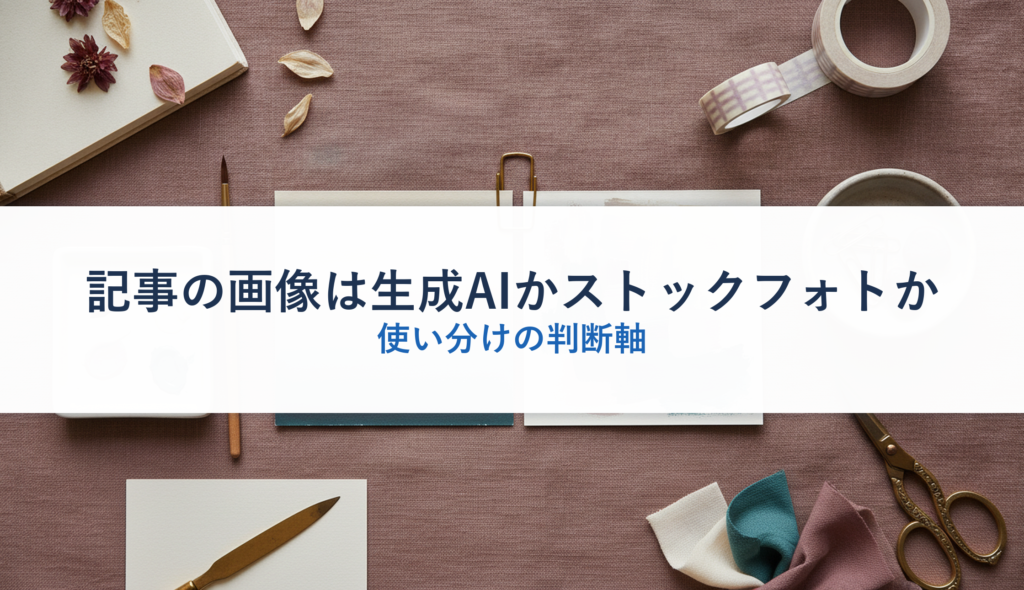 記事の画像は生成AIかストックフォトか｜使い分けの判断軸