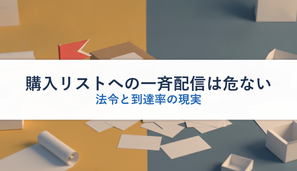 購入リストへの一斉配信は危ない｜法令と到達率の現実