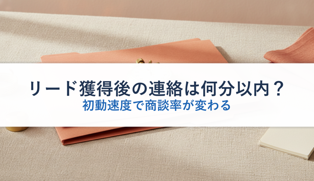 リード獲得後の連絡は何分以内？｜初動速度で商談率が変わる
