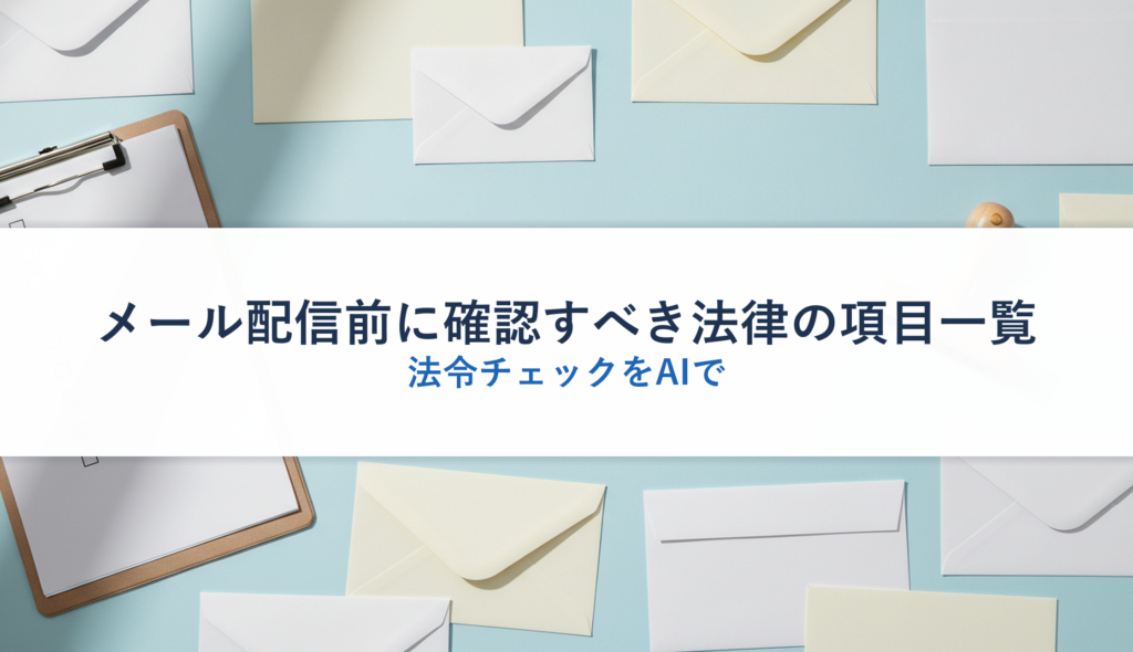 メール配信前に確認すべき法律の項目一覧｜法令チェックをAIで