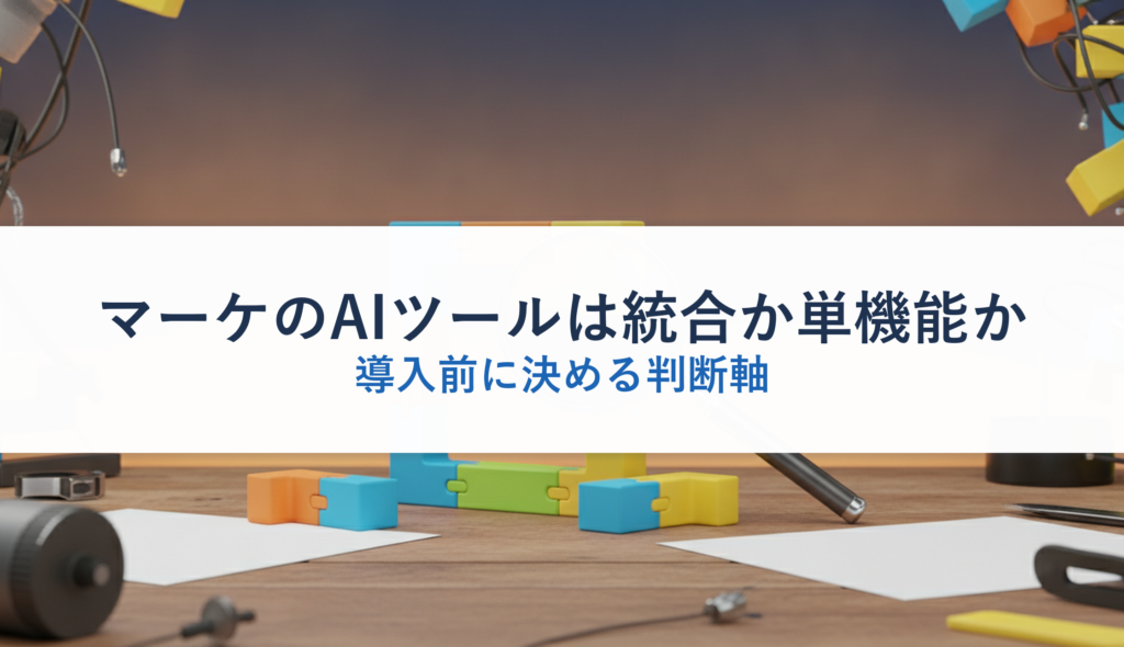 マーケのAIツールは統合か単機能か｜導入前に決める判断軸