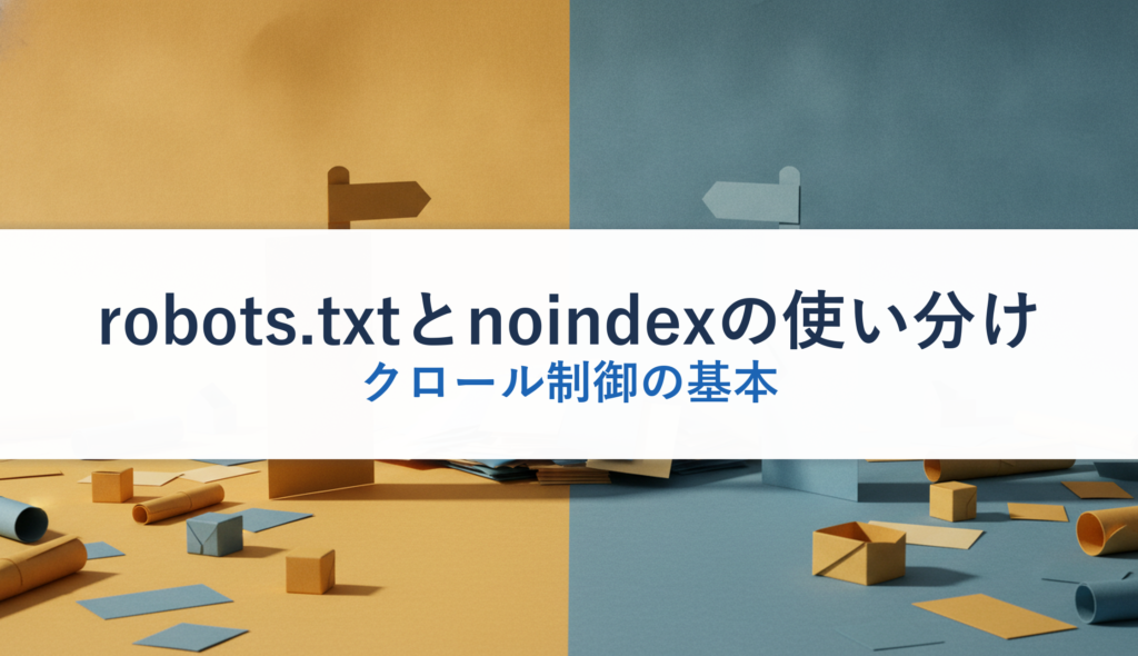 robots.txtとnoindexの使い分け｜クロール制御の基本