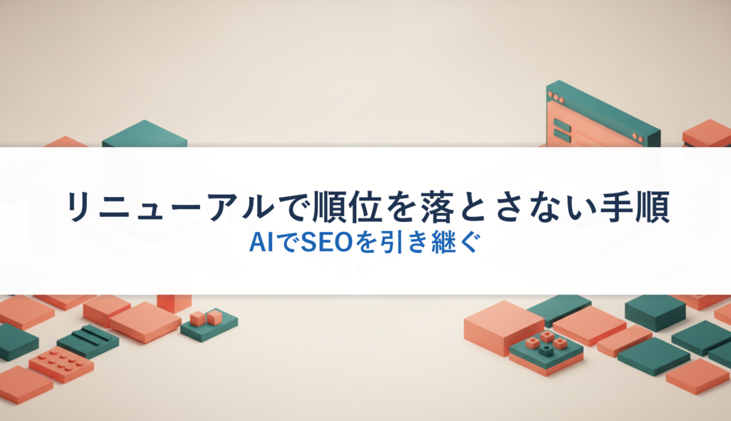 リニューアルで順位を落とさない手順｜AIでSEOを引き継ぐ