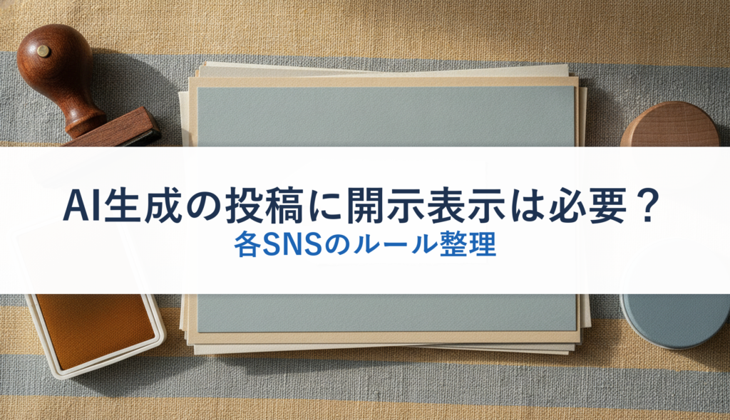 AI生成の投稿に開示表示は必要？｜各SNSのルール整理
