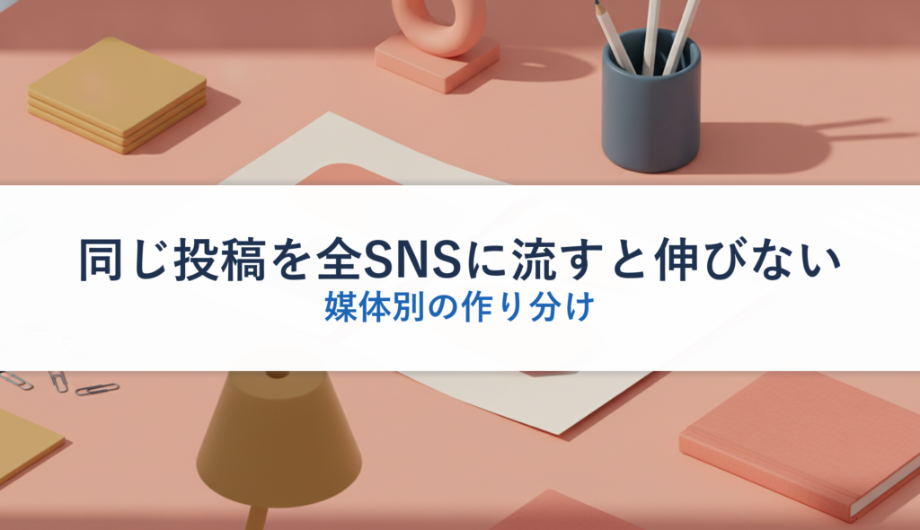 同じ投稿を全SNSに流すと伸びない｜媒体別の作り分け