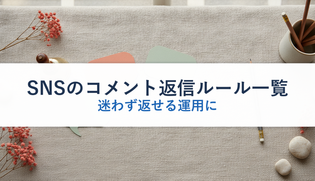 SNSのコメント返信ルール一覧｜迷わず返せる運用に