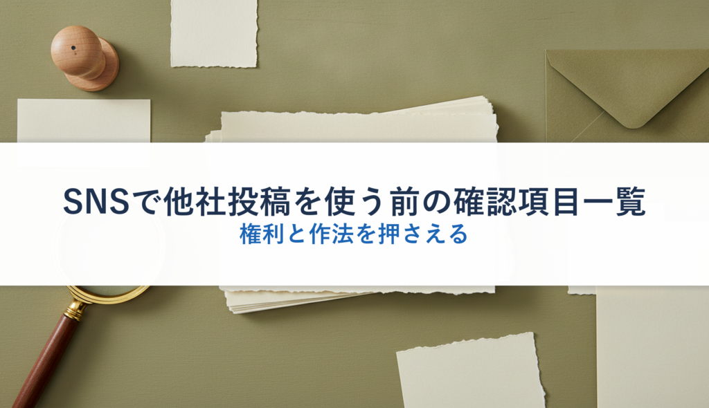 SNSで他社投稿を使う前の確認項目一覧｜権利と作法を押さえる