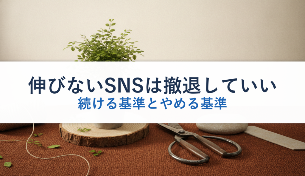 伸びないSNSは撤退していい｜続ける基準とやめる基準