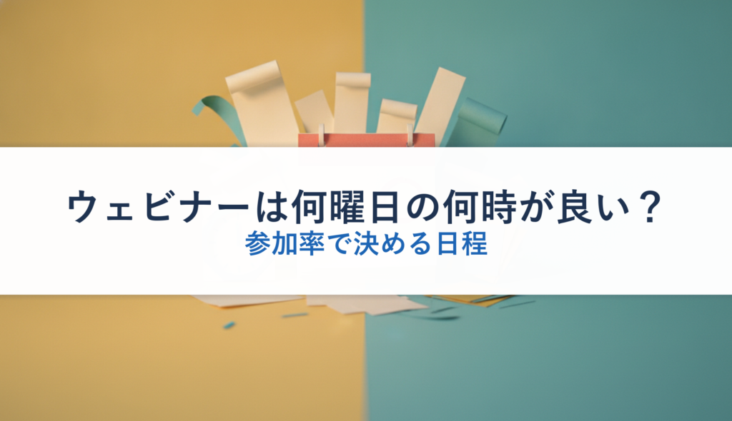 ウェビナーは何曜日の何時が良い？｜参加率で決める日程