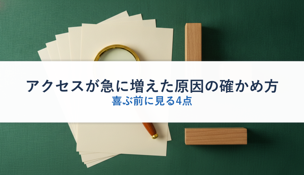 アクセスが急に増えた原因の確かめ方｜喜ぶ前に見る4点