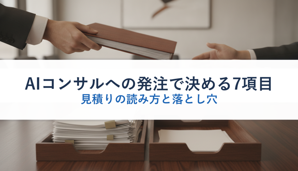 AIコンサルへの発注で決める7項目｜見積りの読み方と落とし穴