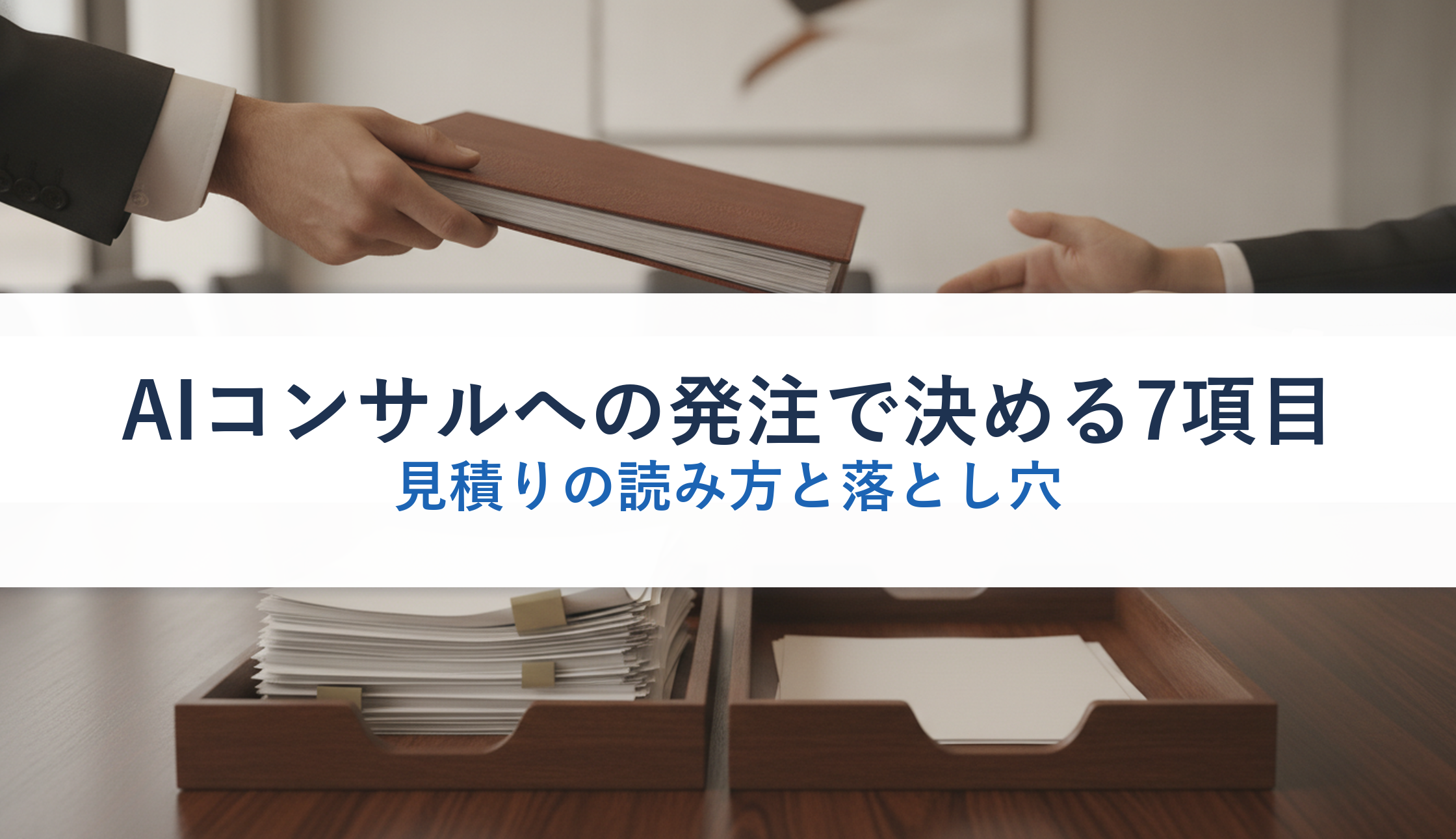 AIコンサルへの発注で決める7項目|見積りの読み方と落とし穴