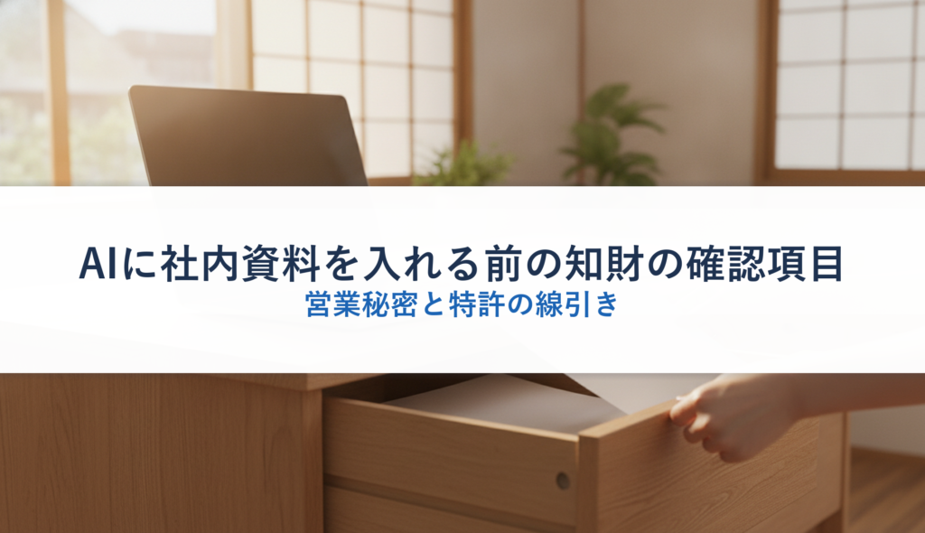 AIに社内資料を入れる前の知財の確認項目｜営業秘密と特許の線引き