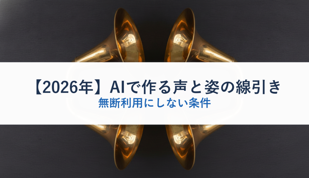【2026年】AIで作る声と姿の線引き｜無断利用にしない条件