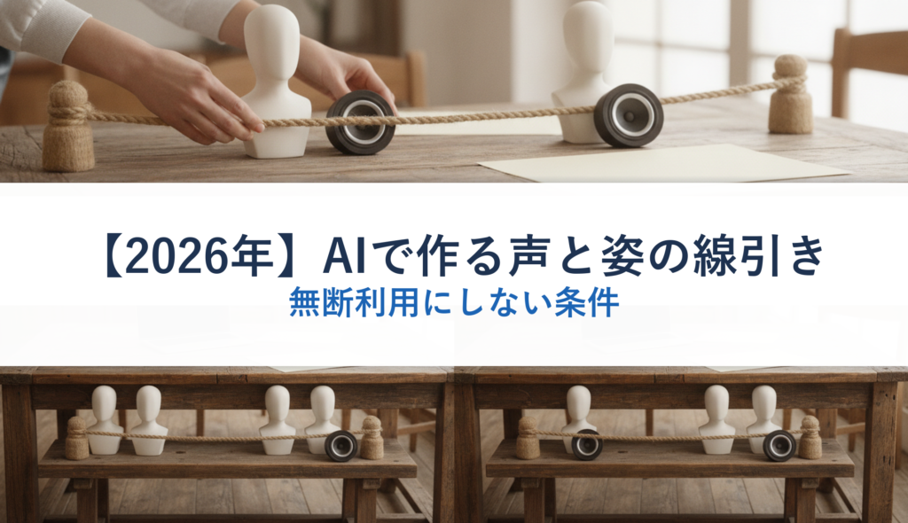 【2026年】AIで作る声と姿の線引き｜無断利用にしない条件