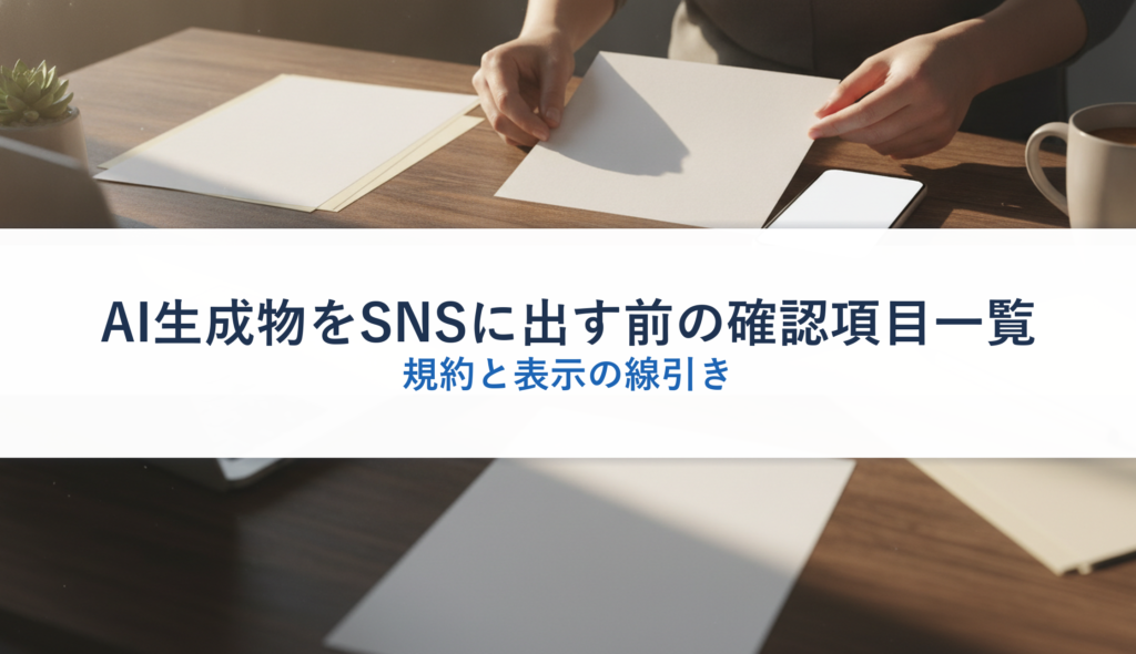 AI生成物をSNSに出す前の確認項目一覧｜規約と表示の線引き