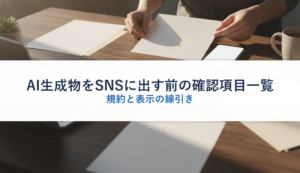 AI生成物をSNSに出す前の確認項目一覧｜規約と表示の線引き