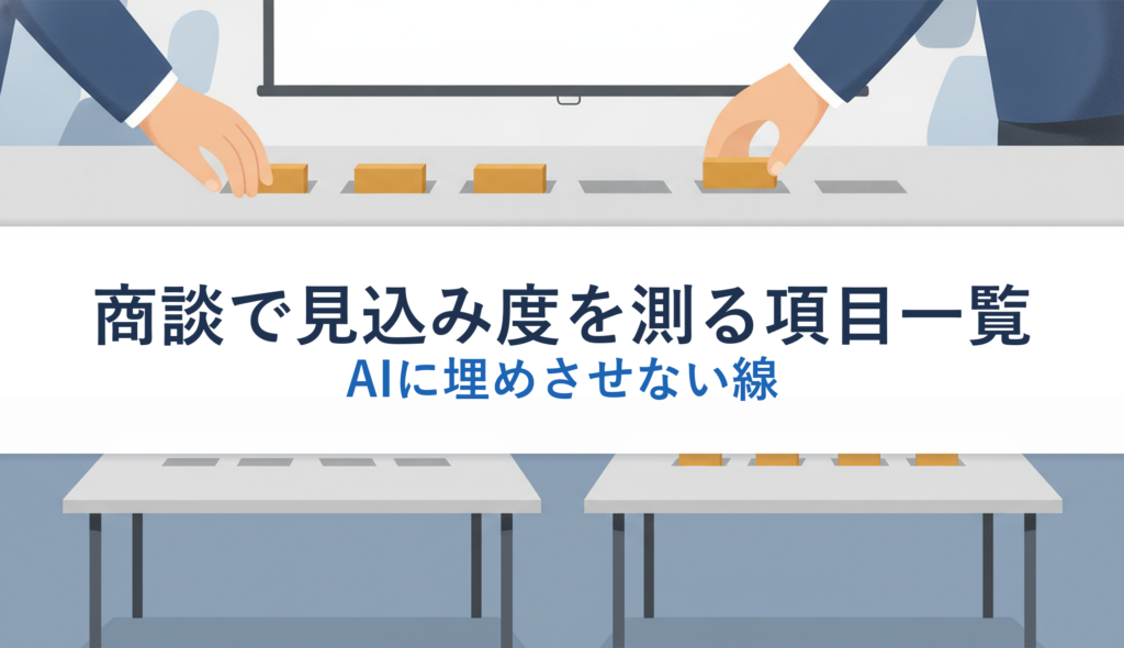 商談で見込み度を測る項目一覧｜AIに埋めさせない線
