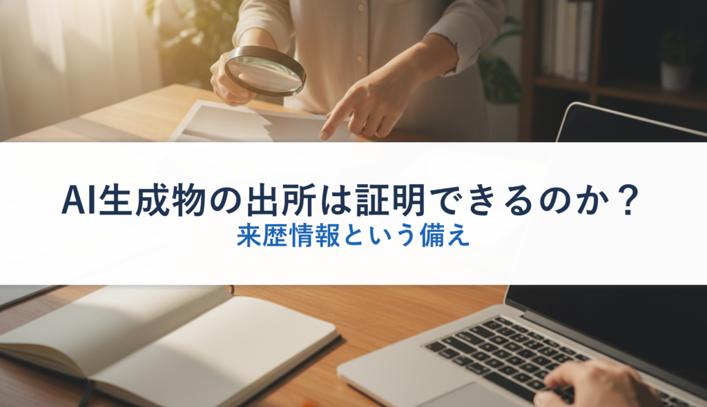 AI生成物の出所は証明できるのか？｜来歴情報という備え