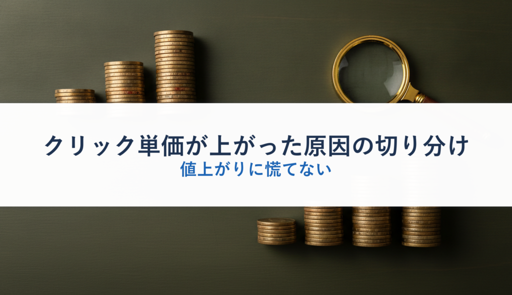 クリック単価が上がった原因の切り分け｜値上がりに慌てない