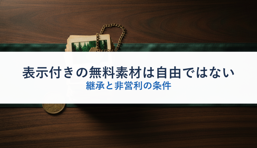表示付きの無料素材は自由ではない｜継承と非営利の条件