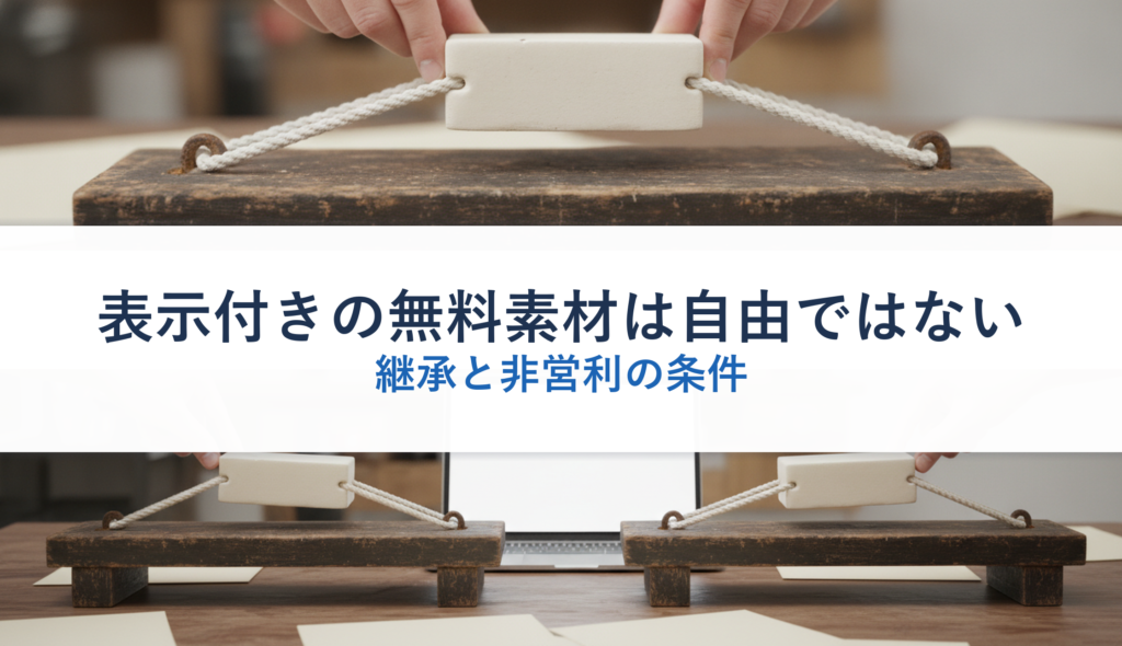 表示付きの無料素材は自由ではない｜継承と非営利の条件