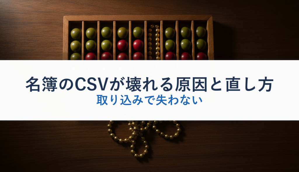名簿のCSVが壊れる原因と直し方｜取り込みで失わない