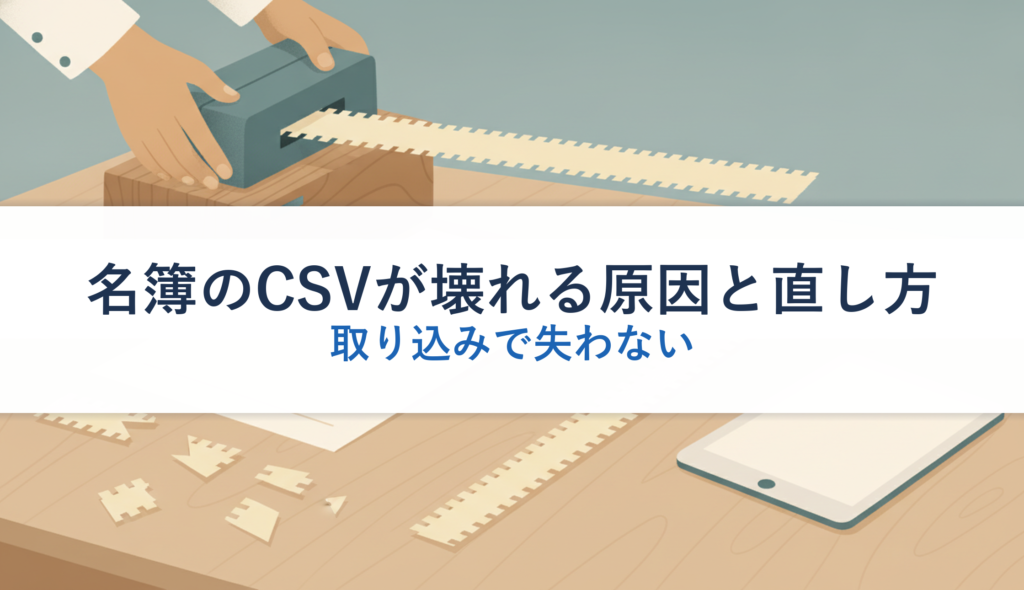 名簿のCSVが壊れる原因と直し方｜取り込みで失わない
