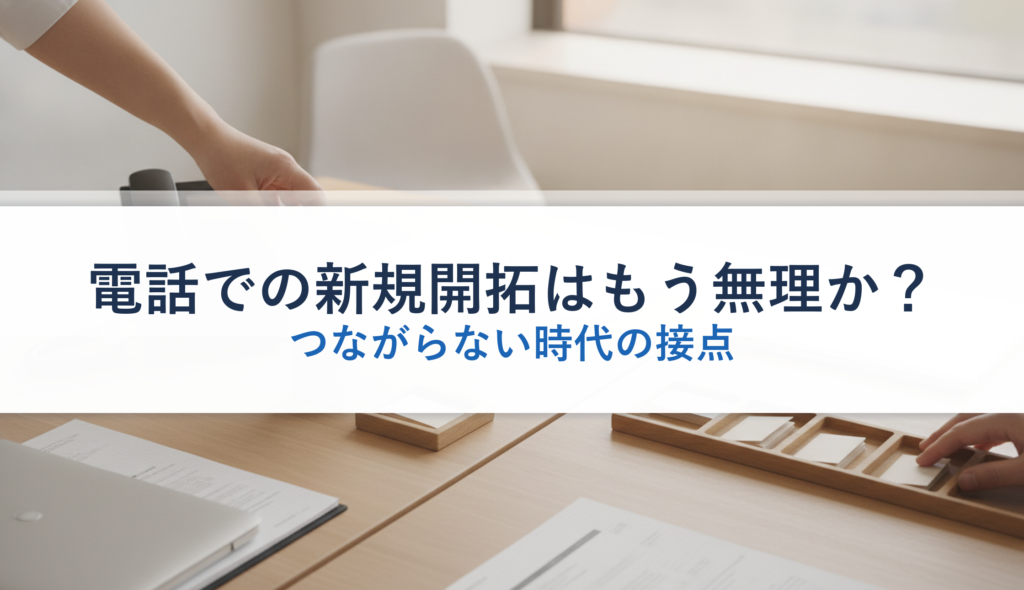 電話での新規開拓はもう無理か？｜つながらない時代の接点