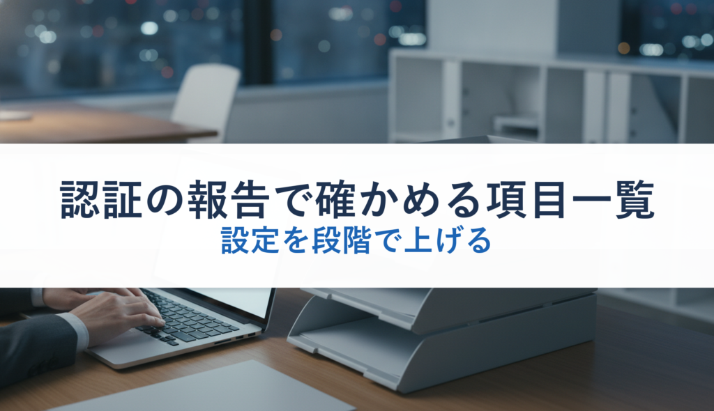 認証の報告で確かめる項目一覧｜設定を段階で上げる