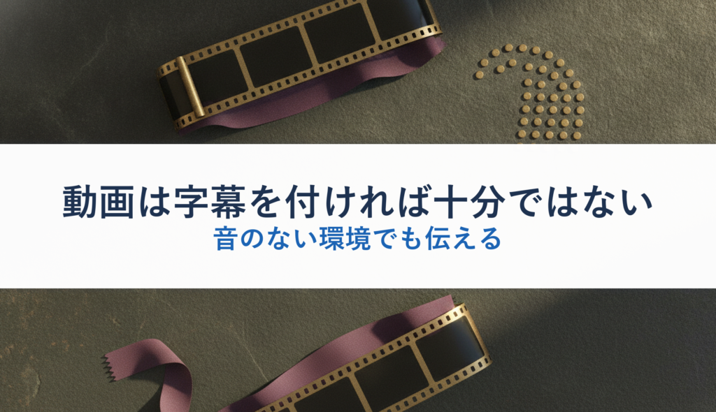 動画は字幕を付ければ十分ではない｜音のない環境でも伝える