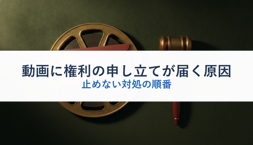 動画に権利の申し立てが届く原因｜止めない対処の順番