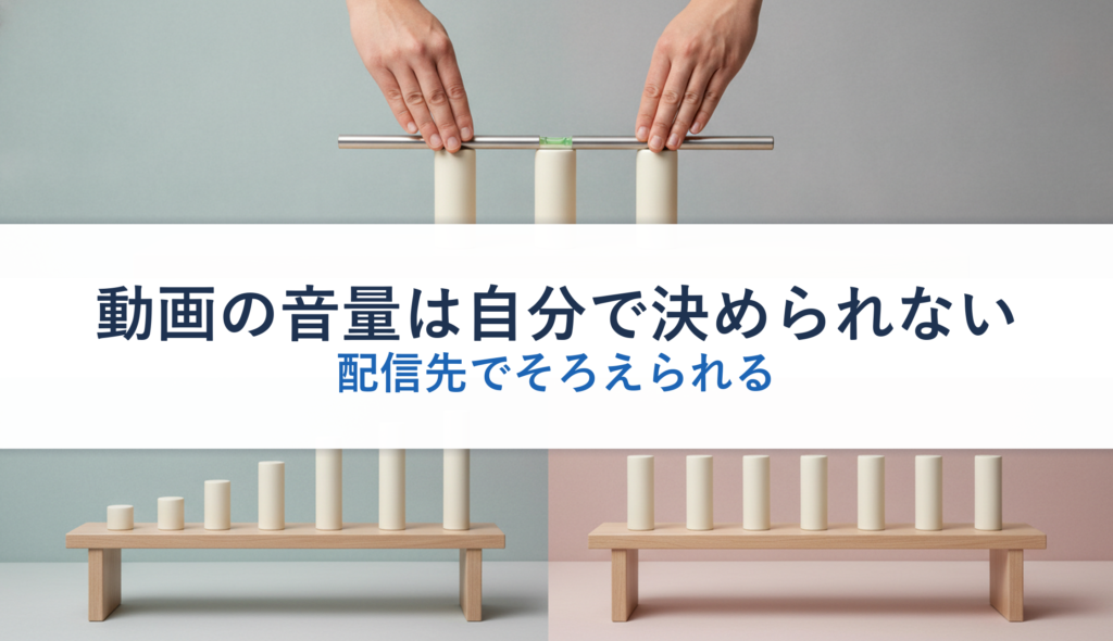 動画の音量は自分で決められない｜配信先でそろえられる