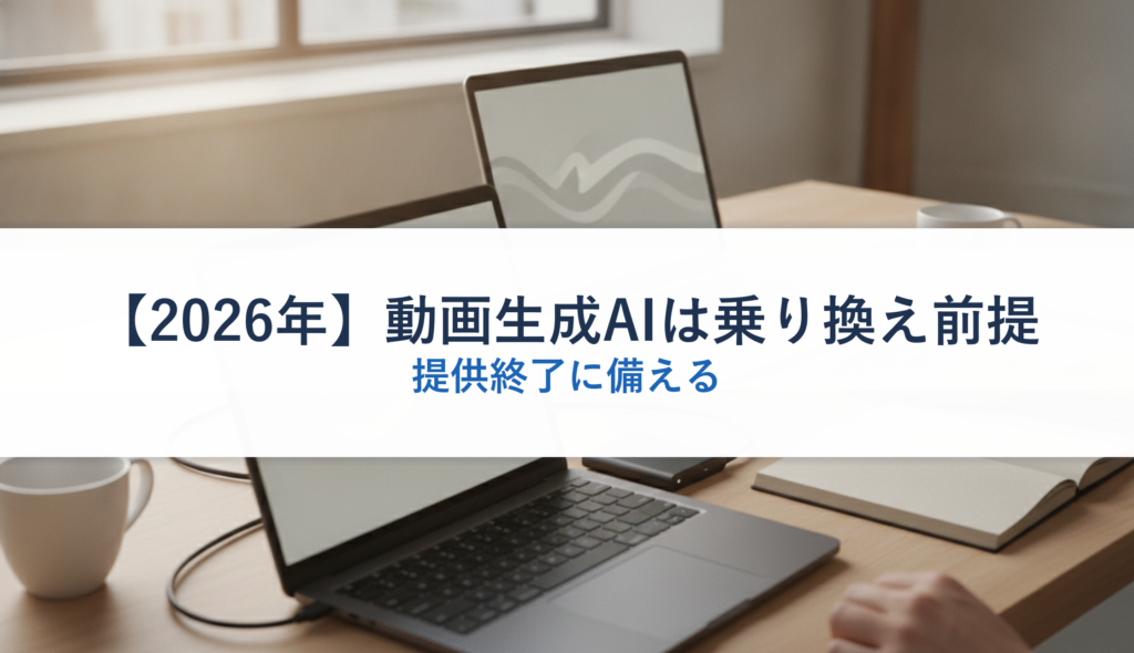 【2026年】動画生成AIは乗り換え前提｜提供終了に備える