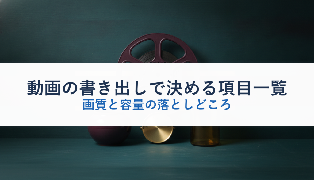 動画の書き出しで決める項目一覧｜画質と容量の落としどころ