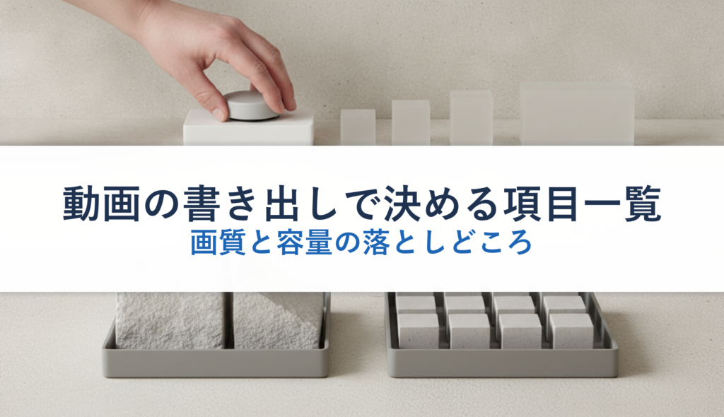 動画の書き出しで決める項目一覧｜画質と容量の落としどころ