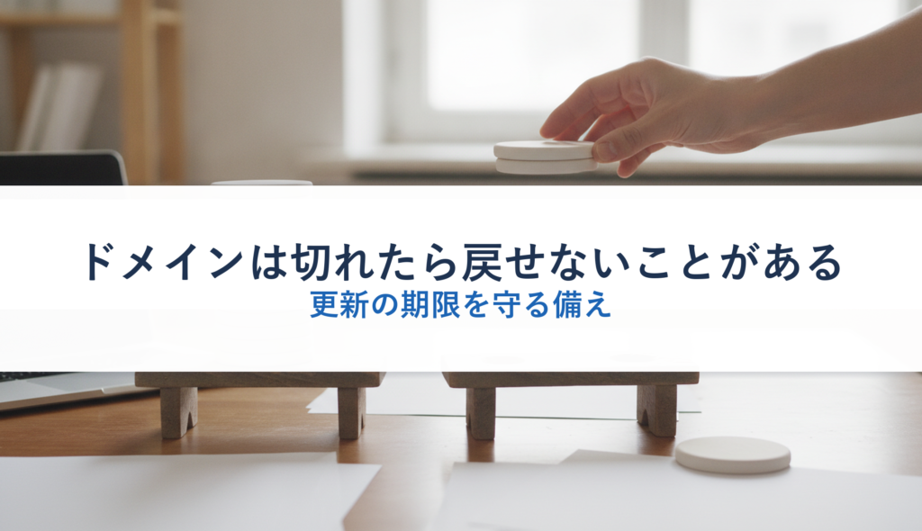 ドメインは切れたら戻せないことがある｜更新の期限を守る備え