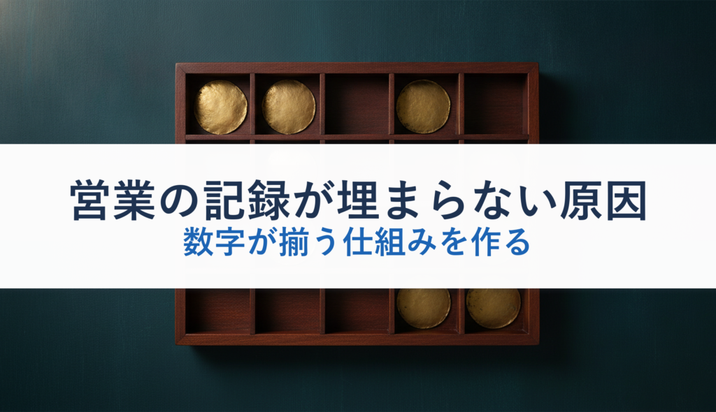 営業の記録が埋まらない原因｜数字が揃う仕組みを作る