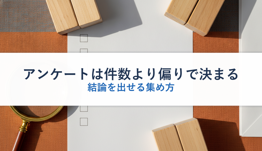 アンケートは件数より偏りで決まる｜結論を出せる集め方