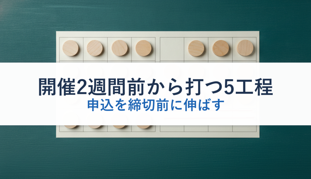 開催2週間前から打つ5工程｜申込を締切前に伸ばす