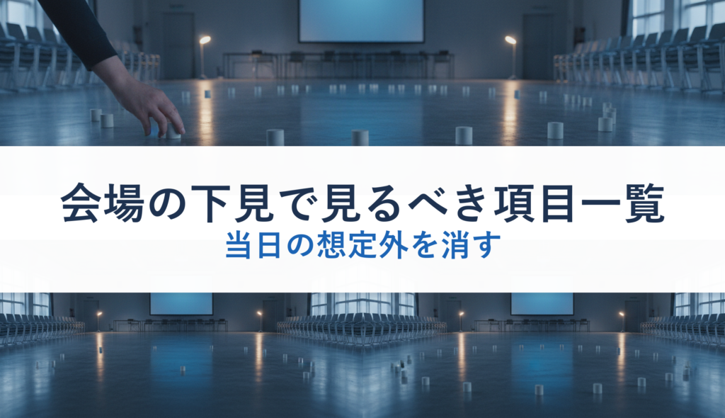 会場の下見で見るべき項目一覧｜当日の想定外を消す
